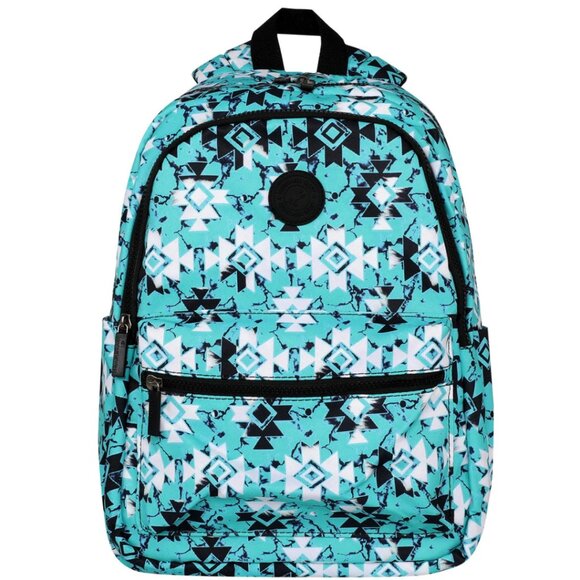 MONTANA WEST Nylon Turquoise Aztec Print Backpack Southwestern NWT - Picture 1 of 7